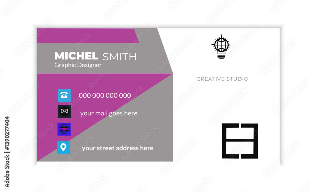 Obraz premium :Modern creative business card and name card template vector design. Futuristic business card design.