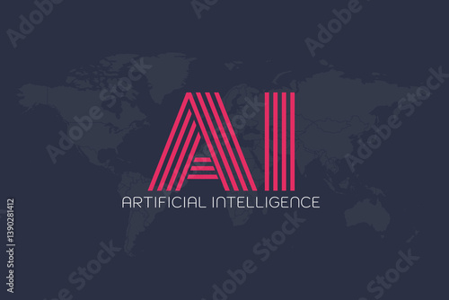 Artificial intelligence. Generative model. Smart digital technology. AI vector illustration for science, programming, presentation, concept design, business. Deep learning
