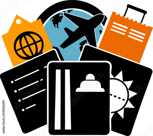 Travel documents  icon on white background