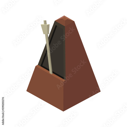 Metronome - hand drawn isometric vector illustration.