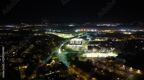 Wallpaper Mural timelapse of illuminated city with busy streets at night, showcasing the vibrant urban nightlife Torontodigital.ca