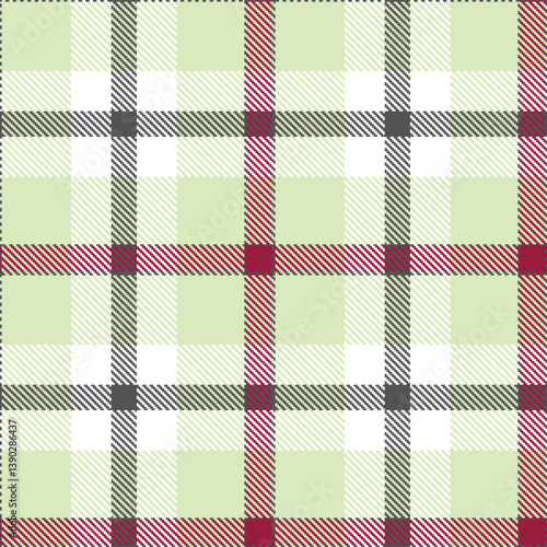 Contemporary Seamless Tartan featuring Traditional charcoal grey and Neon eggshell Fabric Design