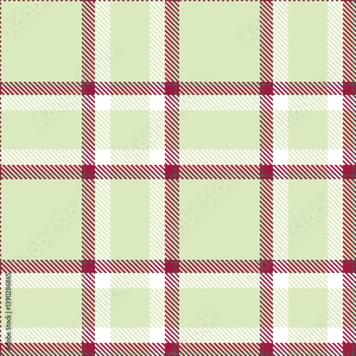 Contemporary Deep cranberry & Vivid eggshell Seamless Tartan Fabric Design