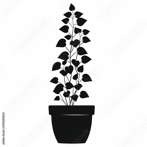 Modern Botanical Silhouette: Eco-Friendly Indoor Greenery for Tranquil Urban Home Decor