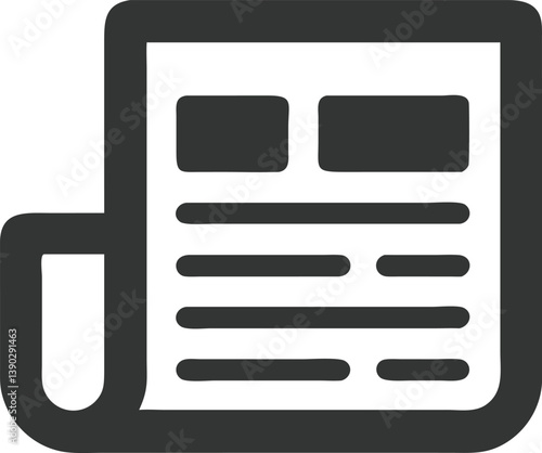 Dark Gray News Minimalist Pictogram, Transparent Background, Info Outline Icon