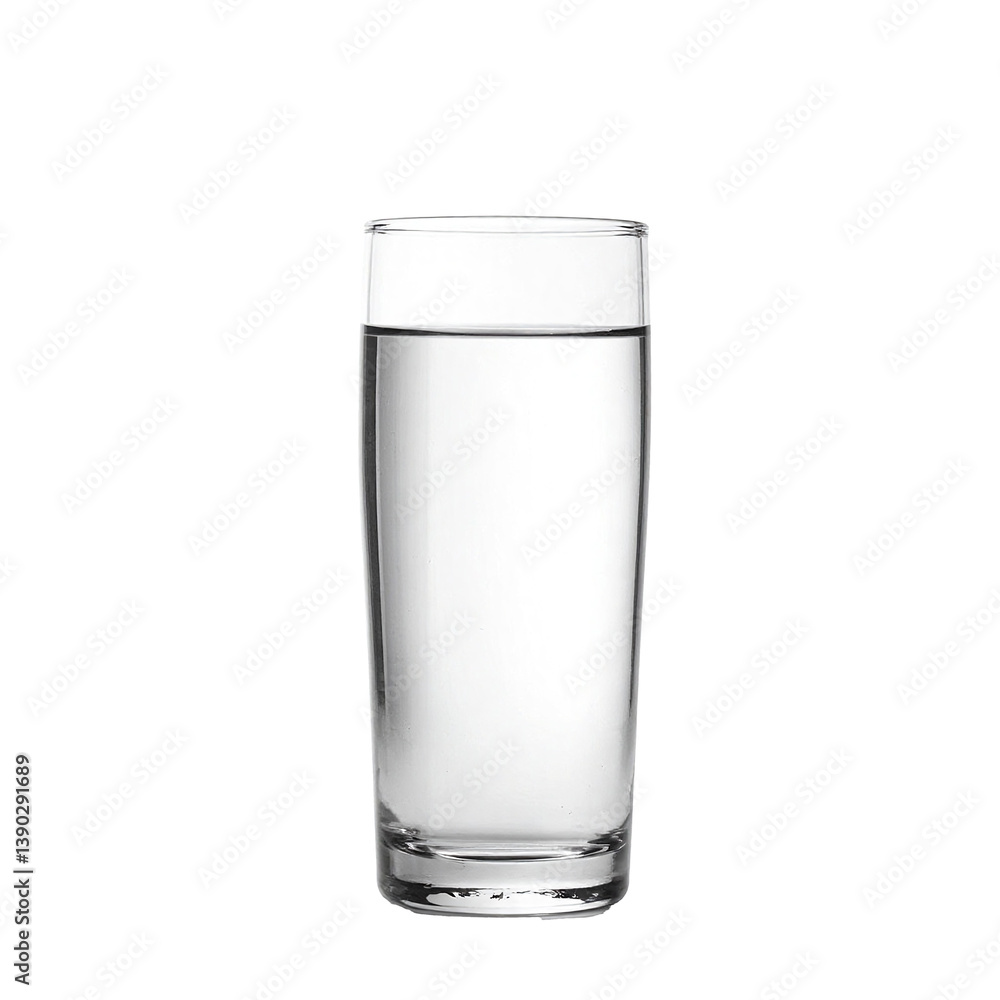 Glass of Clear Fresh Water in a Tall Glass High Quality Isolated Photo on White Background Glass of Clear Fresh Water in a Tall Glass High Quality Isolated Photo on White Background
