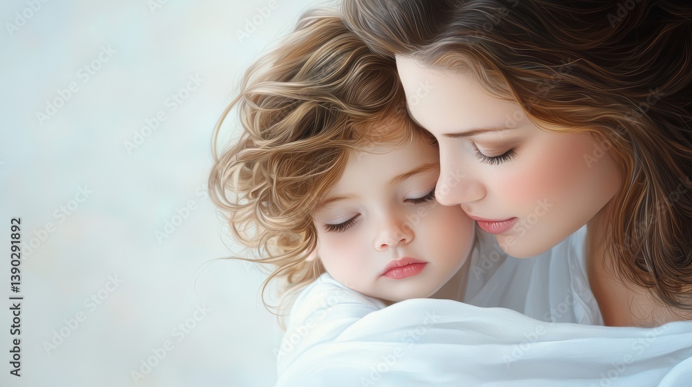 Embracing Parent holding their child tightly, sharing a tender and loving moment of comfort and security. Embracing Parent holding their child tightly, sharing a tender and loving moment of comfort and security.