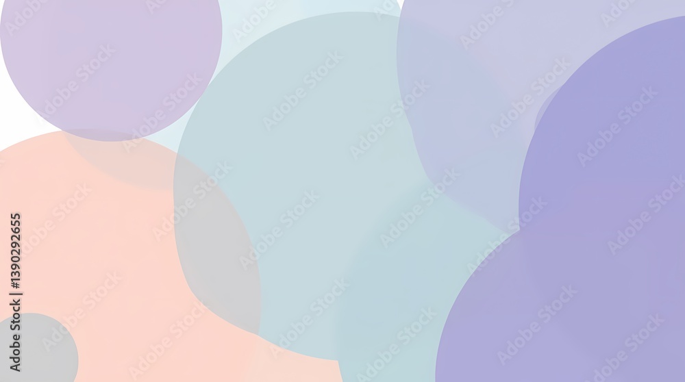 custom made wallpaper toronto digitalElegant abstract background with overlapping transparent circles in teal, peach, and lavender. Soft rhythm, modern vibe, perfect for UI or editorial design.