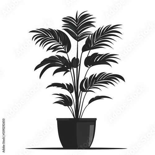 Modern Houseplant Decor: Stylish Botanical Illustration for Minimalist Interiors