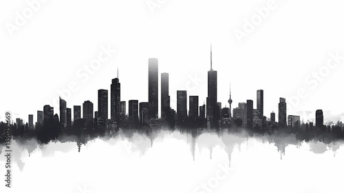 Modern Urban Landscape Cityscape Silhouette | Skyscraper & Skyline Architecture