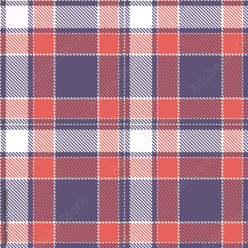 Classic white Seamless Tartan with Traditional dusk accents Fabric Design