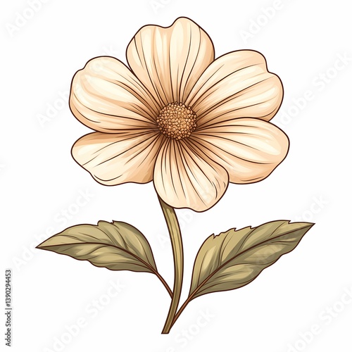 Floral Illustration Art: Elegant Pastel Flower Design Perfect for Home Decor and Garden Inspiration 