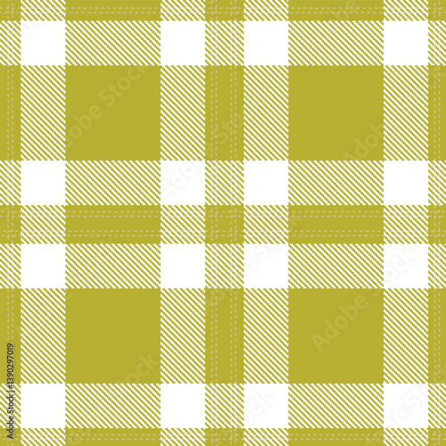 Contemporary Dusky olive yellow & Bright sandstone Seamless Tartan Fabric Design