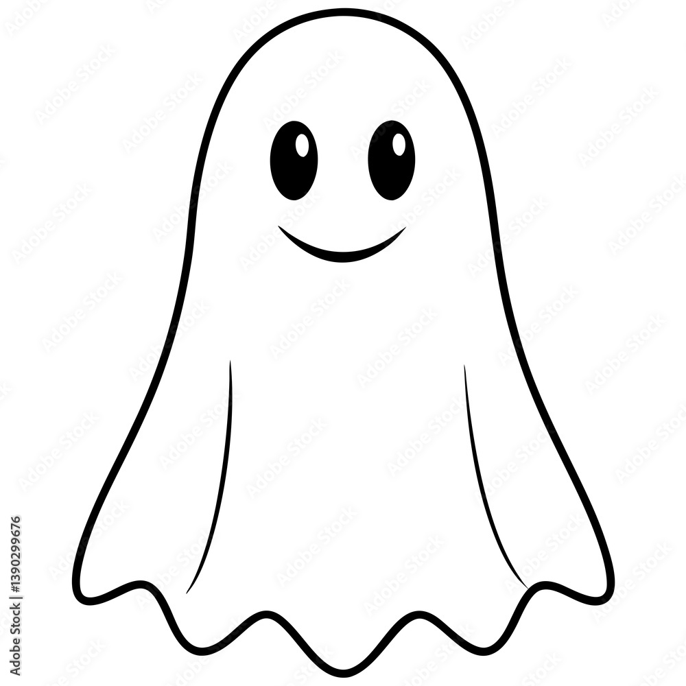 Ghost with a cute or scary face Ghost with a cute or scary face