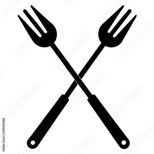  Grill tongs silhouette illustration