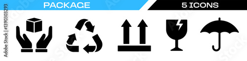 Packaging icon. Package symbols set.