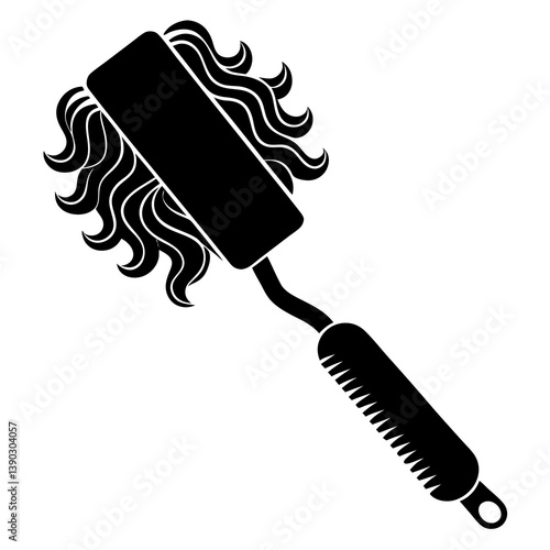 Hair roller silhouette vector illustration