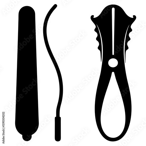 Hair straightener curling iron silhouette