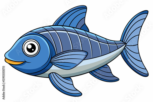 vector illustration of a cartoon fish