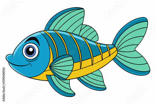vector illustration of a cartoon fish