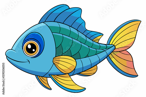 vector illustration of a cartoon fish