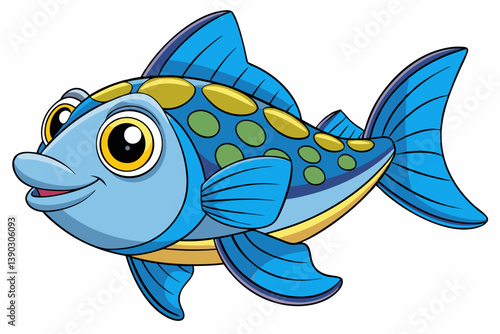 vector illustration of a cartoon fish