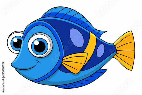 vector illustration of a cartoon fish