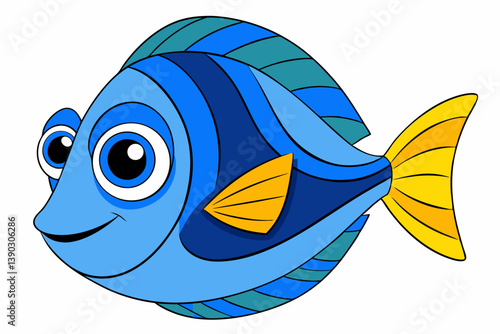 vector illustration of a cartoon fish