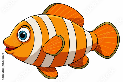 vector illustration of a cartoon fish