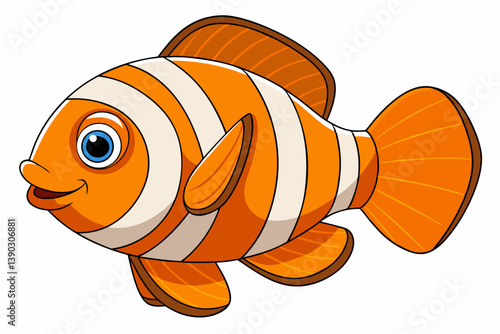 vector illustration of a cartoon fish