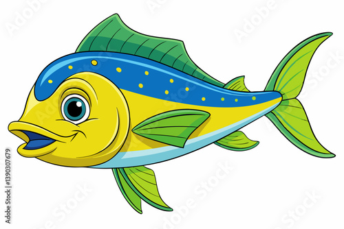 vector illustration of a cartoon fish