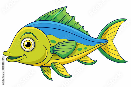 vector illustration of a cartoon fish