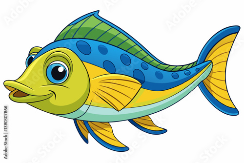 vector illustration of a cartoon fish