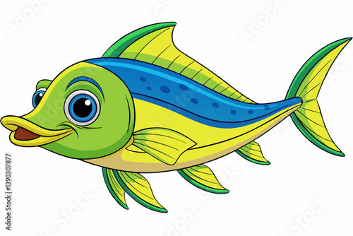 vector illustration of a cartoon fish