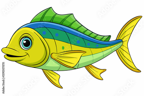 vector illustration of a cartoon fish
