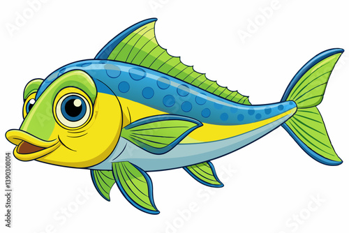 vector illustration of a cartoon fish