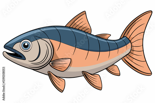 vector illustration of a cartoon fish