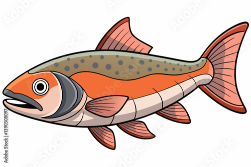 vector illustration of a cartoon fish