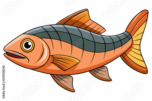 vector illustration of a cartoon fish