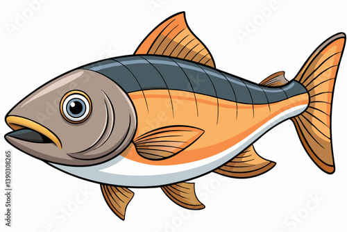 vector illustration of a cartoon fish