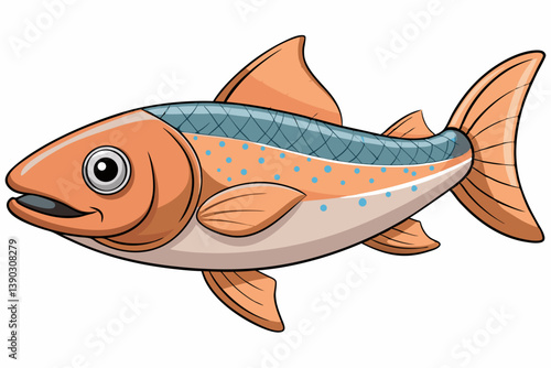 vector illustration of a cartoon fish