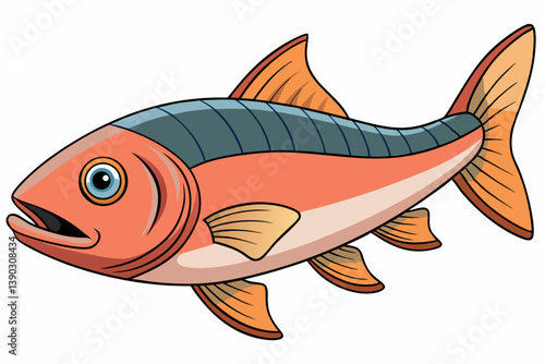 vector illustration of a cartoon fish