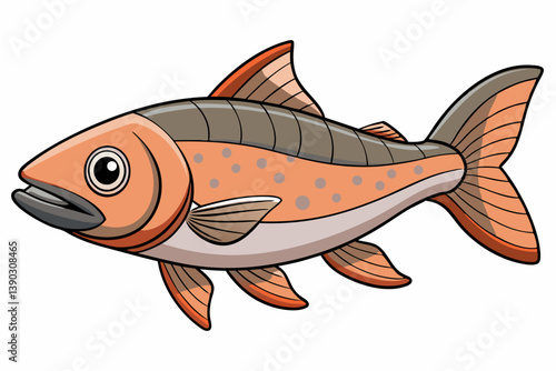 vector illustration of a cartoon fish