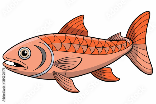 vector illustration of a cartoon fish
