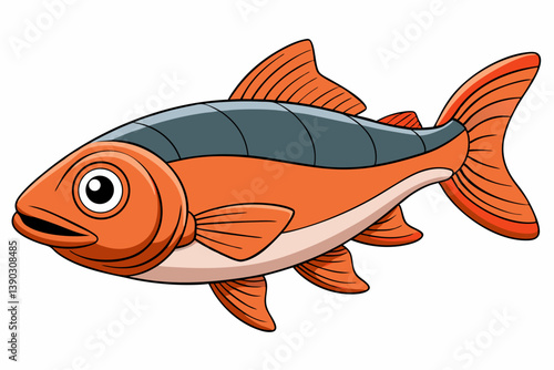 vector illustration of a cartoon fish