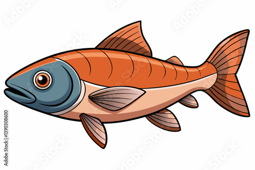 vector illustration of a cartoon fish