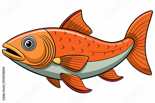 vector illustration of a cartoon fish