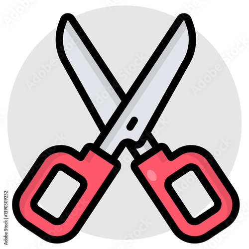 Trendy vector design of scissors