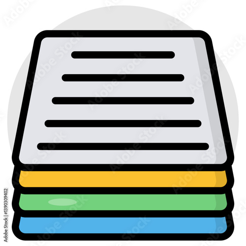 Editable design icon of papers 