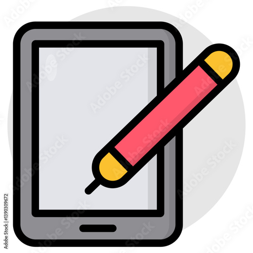 Trendy design icon of pen tablet 